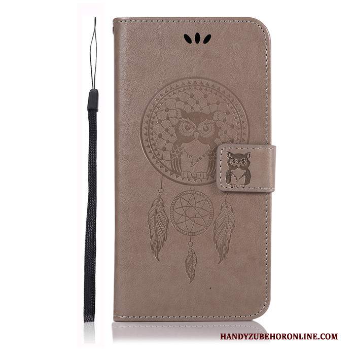 Custodia Huawei P20 Folio Tutto Incluso Anti-caduta, Cover Huawei P20 Pelle Grigio Morbido