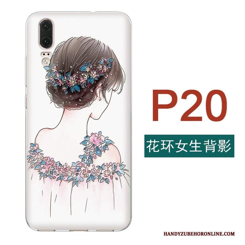 Custodia Huawei P20 Goffratura Morbido Tutto Incluso, Cover Huawei P20 Silicone Stile Cinese Sottili