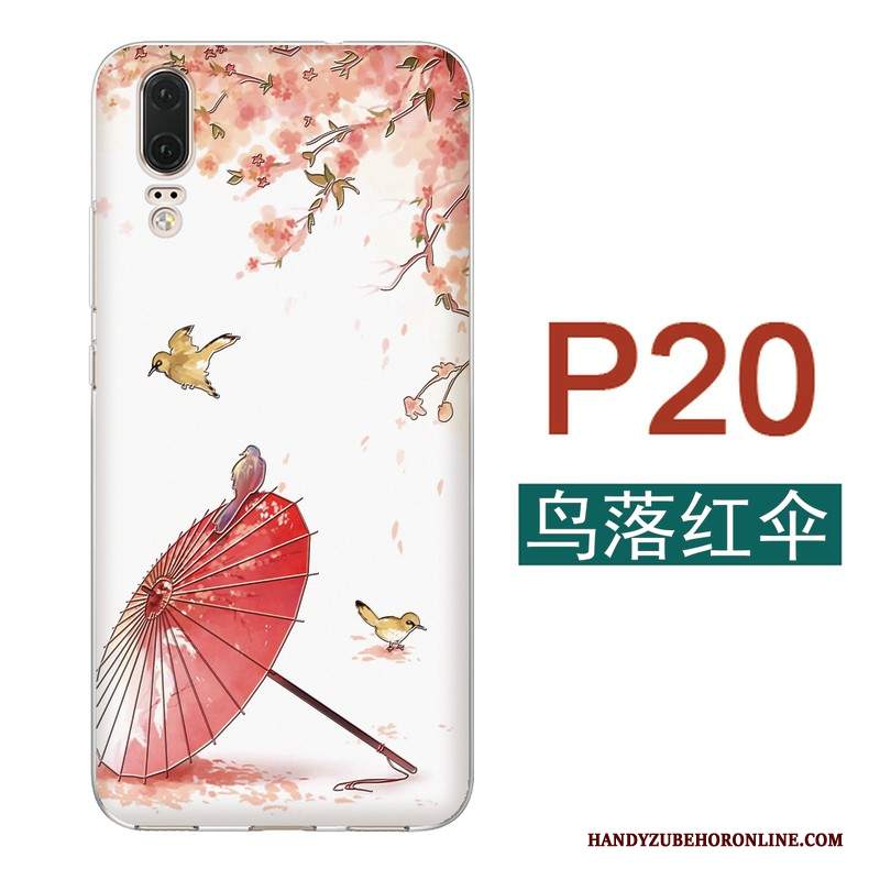 Custodia Huawei P20 Goffratura Morbido Tutto Incluso, Cover Huawei P20 Silicone Stile Cinese Sottili