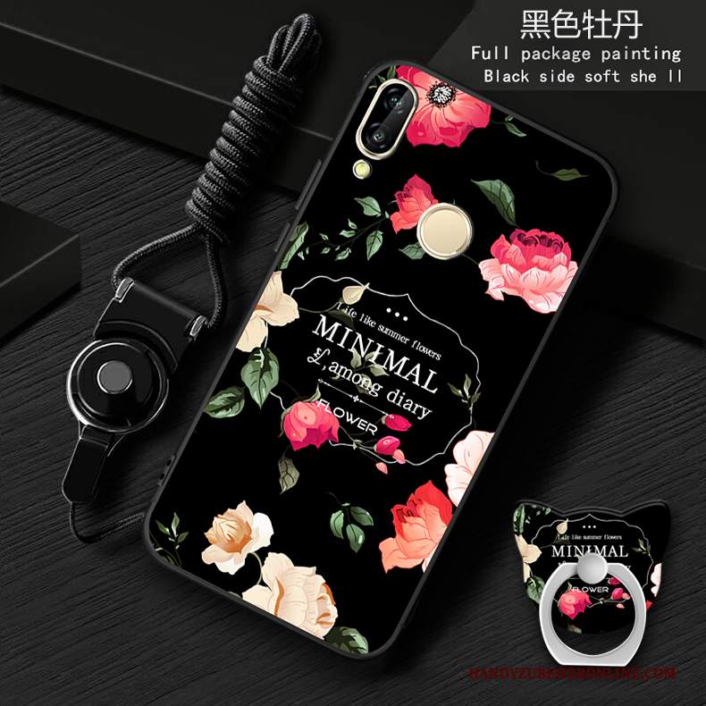 Custodia Huawei P20 Lite Creativo Anti-caduta Blu, Cover Huawei P20 Lite Cartone Animato Ornamenti Appesi Morbido