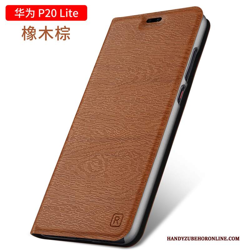 Custodia Huawei P20 Lite Folio Telefono Gioventù, Cover Huawei P20 Lite Pelle Anti-caduta Rosso