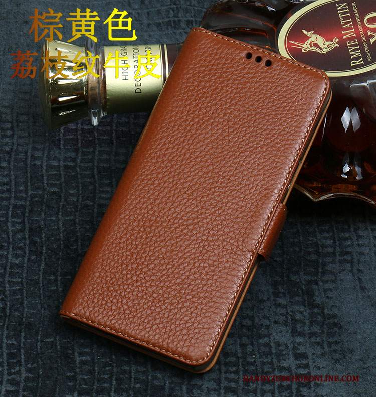 Custodia Huawei P20 Lite Pelle Marrone Lusso, Cover Huawei P20 Lite Protezione Top In Pelle Mucca