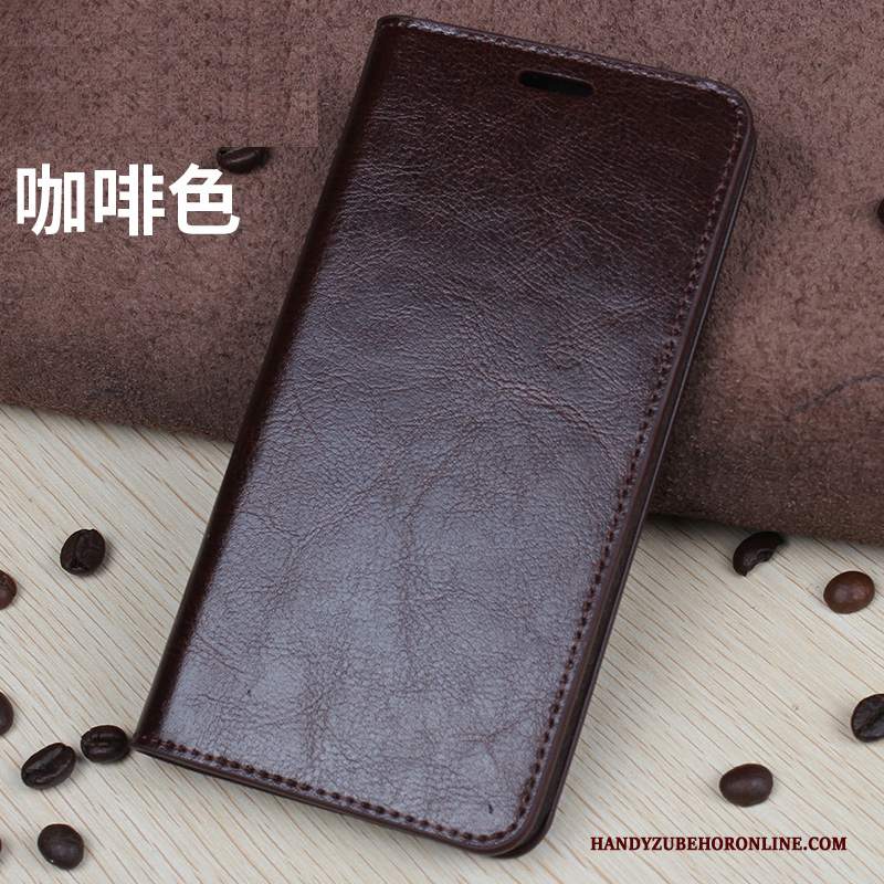 Custodia Huawei P20 Pelle Marrone Pellicola Protettiva, Cover Huawei P20 Folio Carta Mucca