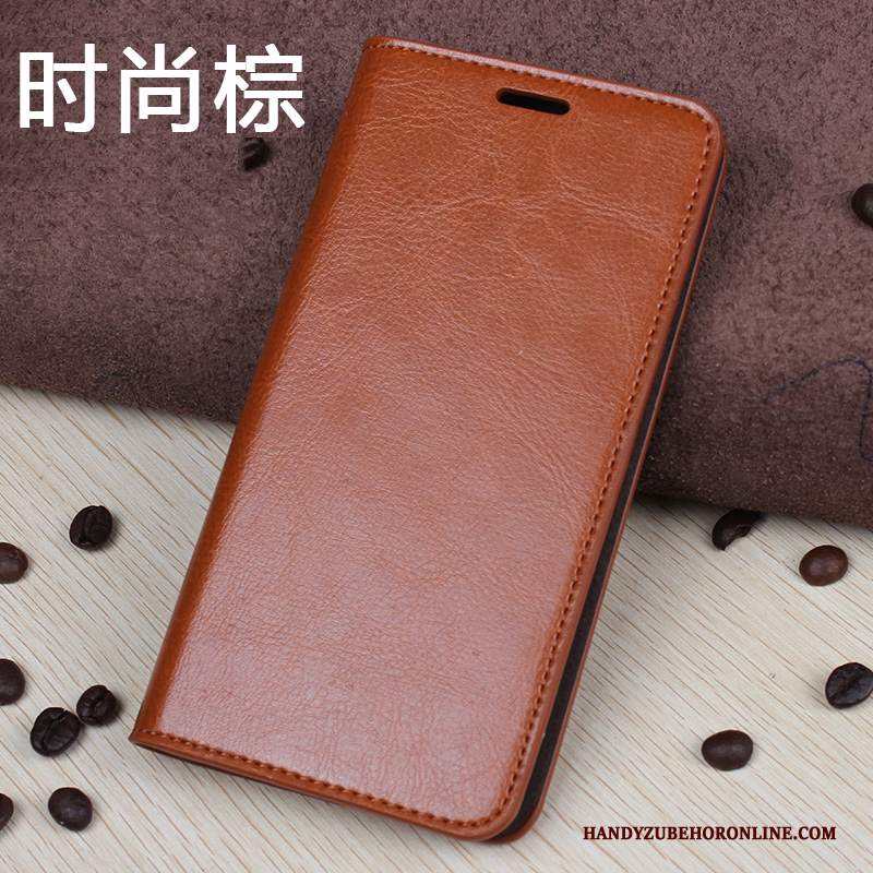 Custodia Huawei P20 Pelle Marrone Pellicola Protettiva, Cover Huawei P20 Folio Carta Mucca