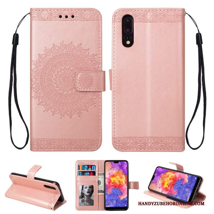 Custodia Huawei P20 Pelle Morbido Anti-caduta, Cover Huawei P20 Folio Blutelefono