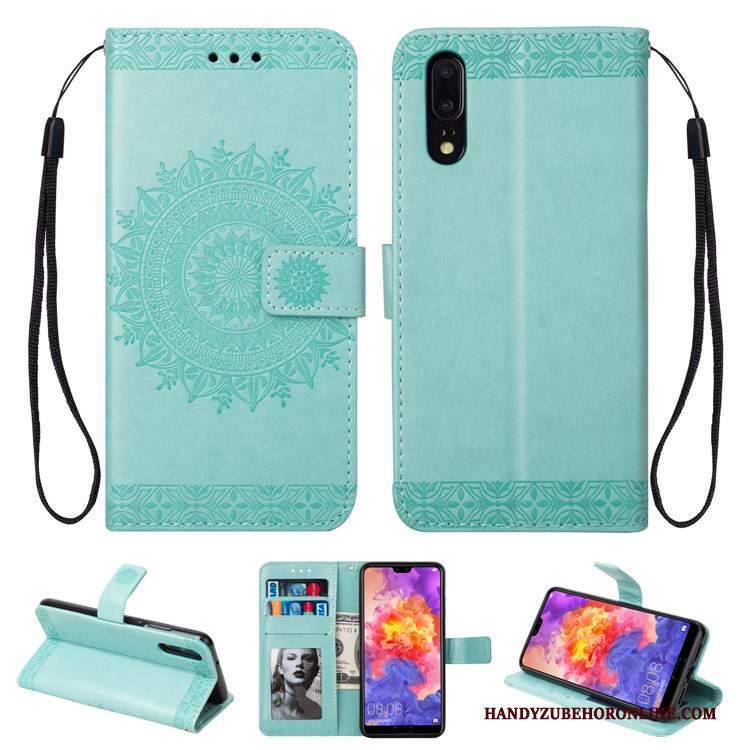 Custodia Huawei P20 Pelle Morbido Anti-caduta, Cover Huawei P20 Folio Blutelefono