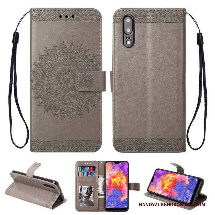 Custodia Huawei P20 Pelle Morbido Anti-caduta, Cover Huawei P20 Folio Blutelefono