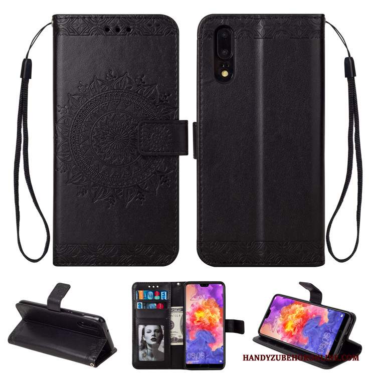 Custodia Huawei P20 Pelle Morbido Anti-caduta, Cover Huawei P20 Folio Blutelefono