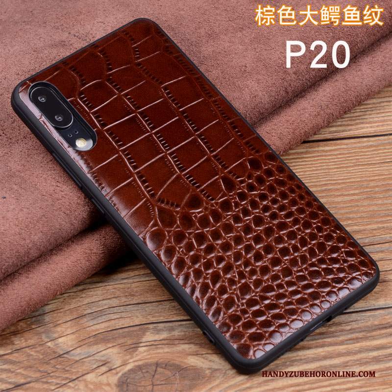 Custodia Huawei P20 Pelle Mucca Uccello, Cover Huawei P20 Protezione Telefono Modello