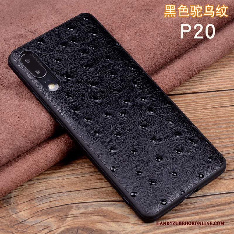 Custodia Huawei P20 Pelle Mucca Uccello, Cover Huawei P20 Protezione Telefono Modello