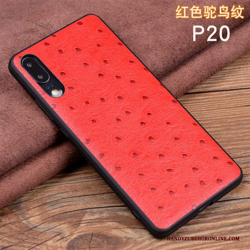 Custodia Huawei P20 Pelle Mucca Uccello, Cover Huawei P20 Protezione Telefono Modello