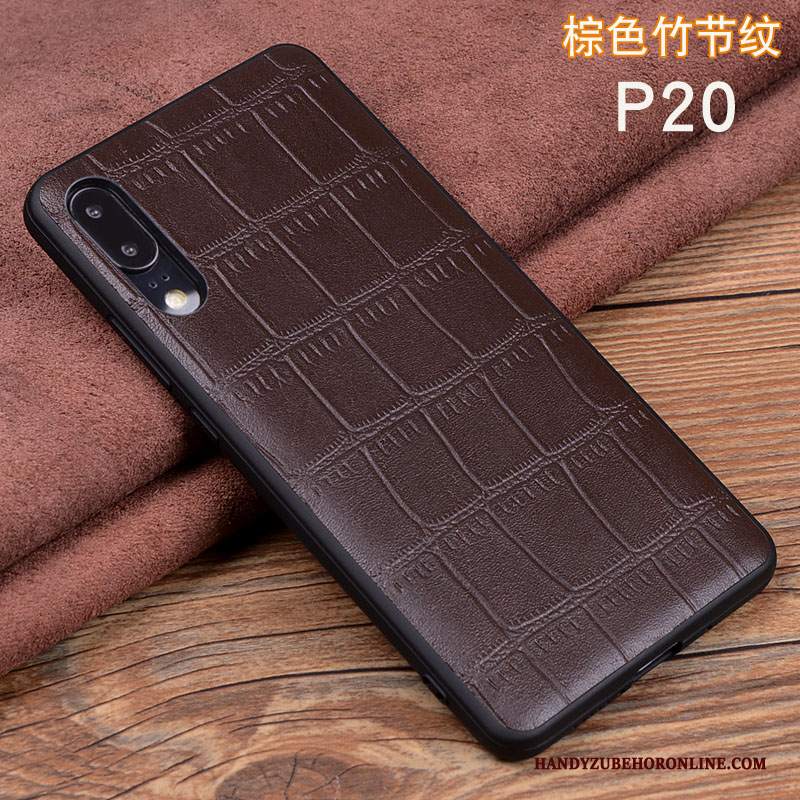 Custodia Huawei P20 Pelle Mucca Uccello, Cover Huawei P20 Protezione Telefono Modello