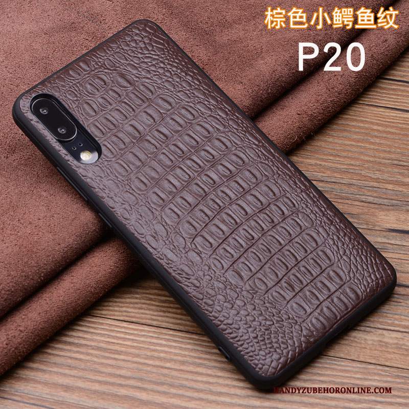 Custodia Huawei P20 Pelle Mucca Uccello, Cover Huawei P20 Protezione Telefono Modello