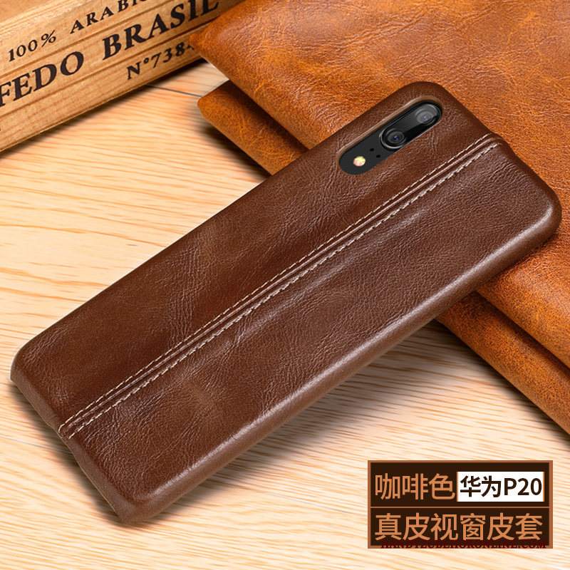 Custodia Huawei P20 Pelle Telefono Macchiati, Cover Huawei P20 Protezione Tendenza Mucca