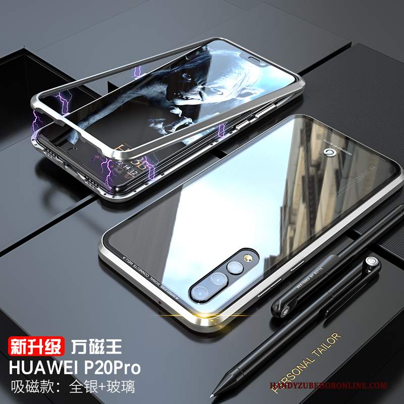 Custodia Huawei P20 Pro Creativo Marchio Di Tendenza Trasparente, Cover Huawei P20 Pro Sottile Metallo