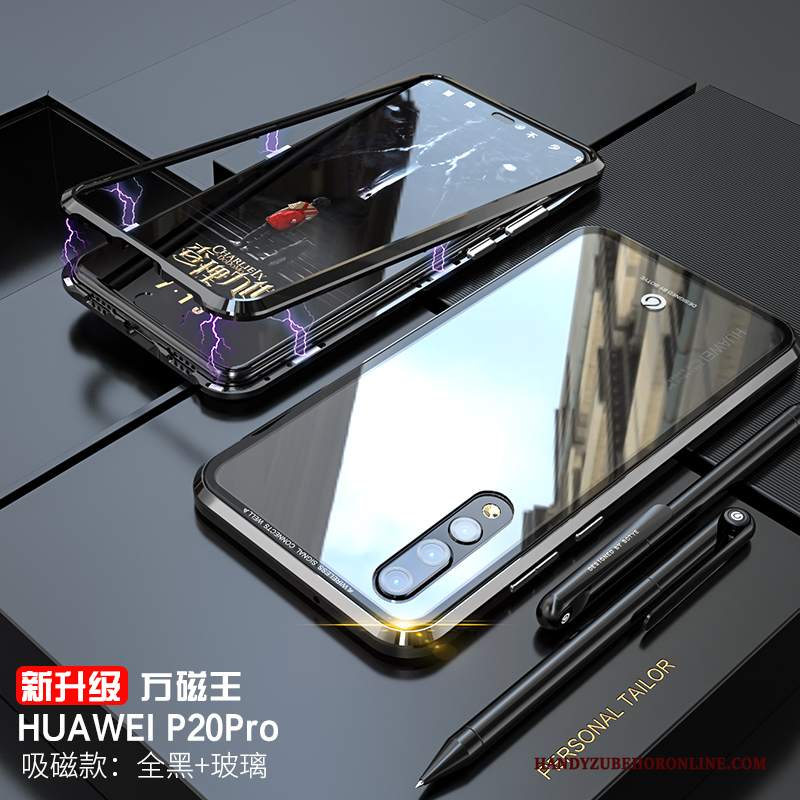 Custodia Huawei P20 Pro Creativo Marchio Di Tendenza Trasparente, Cover Huawei P20 Pro Sottile Metallo