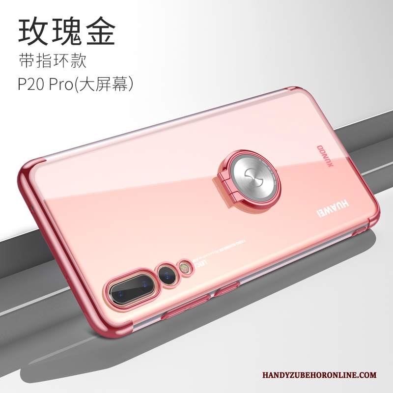 Custodia Huawei P20 Pro Creativo Telefono Di Personalità, Cover Huawei P20 Pro Silicone Ring Rosa