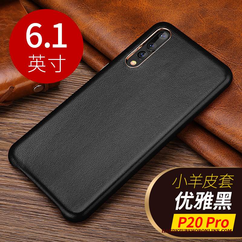 Custodia Huawei P20 Pro Pelle Marrone Affari, Cover Huawei P20 Pro Protezione Telefono Piccola