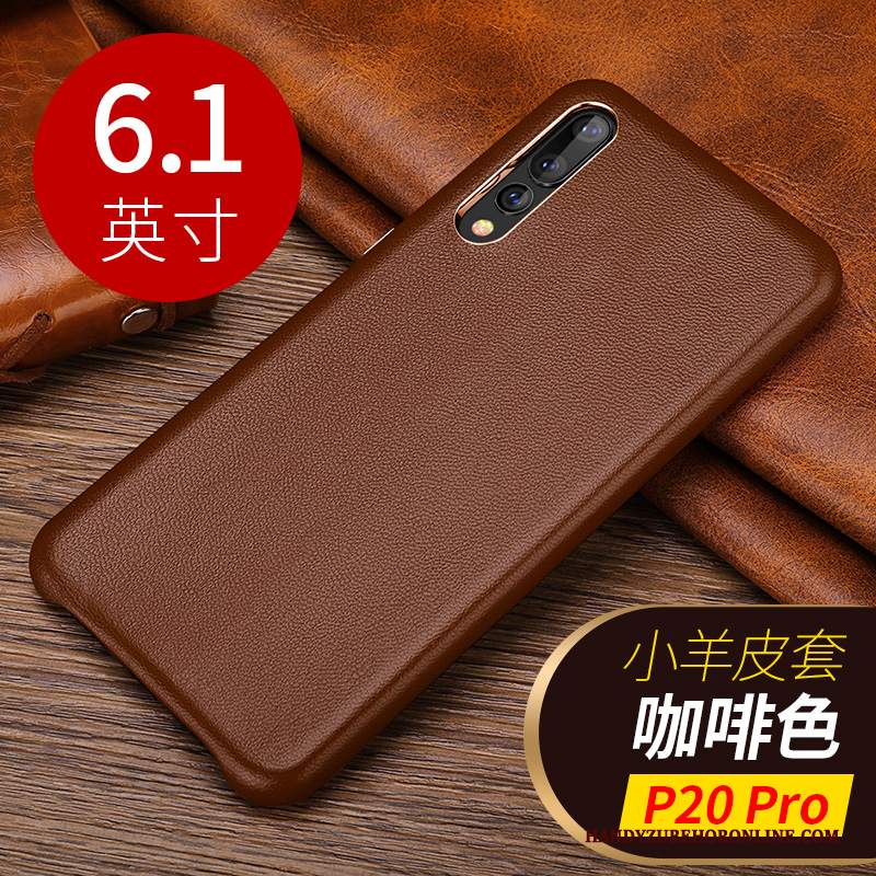 Custodia Huawei P20 Pro Pelle Marrone Affari, Cover Huawei P20 Pro Protezione Telefono Piccola