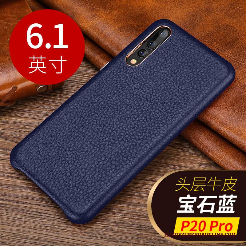 Custodia Huawei P20 Pro Pelle Marrone Affari, Cover Huawei P20 Pro Protezione Telefono Piccola