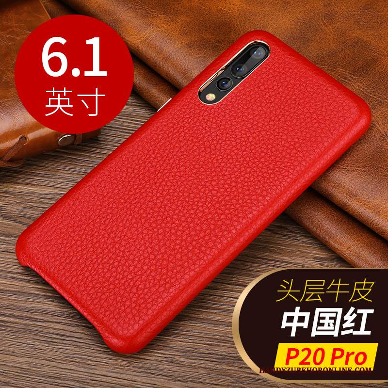 Custodia Huawei P20 Pro Pelle Marrone Affari, Cover Huawei P20 Pro Protezione Telefono Piccola