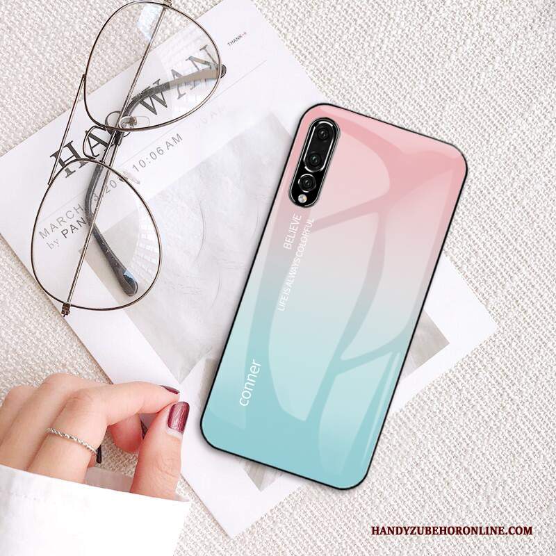 Custodia Huawei P20 Pro Protezione Anti-caduta Rosso, Cover Huawei P20 Pro Cartone Animato Ornamenti Appesi Colore Sfumato