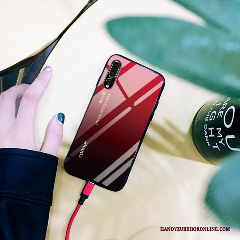 Custodia Huawei P20 Pro Protezione Anti-caduta Rosso, Cover Huawei P20 Pro Cartone Animato Ornamenti Appesi Colore Sfumato