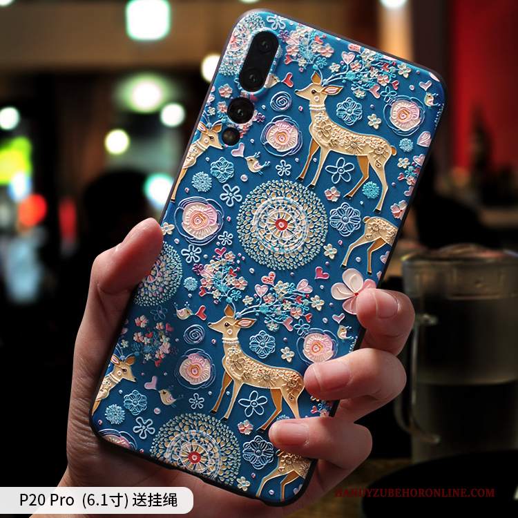 Custodia Huawei P20 Pro Protezione Macchiati Tendenza, Cover Huawei P20 Pro Goffratura Ornamenti Appesi Di Personalità