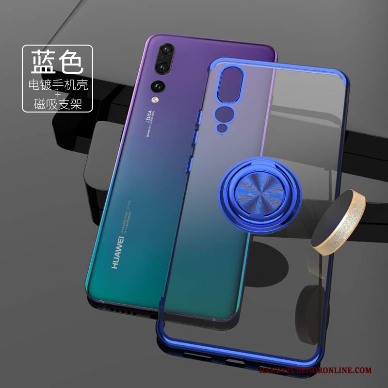 Custodia Huawei P20 Pro Protezione Net Red Ring, Cover Huawei P20 Pro Creativo Placcatura Oro