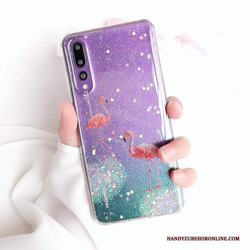 Custodia Huawei P20 Pro Protezione Porpora Morbido, Cover Huawei P20 Pro Creativo Telefono Trasparente