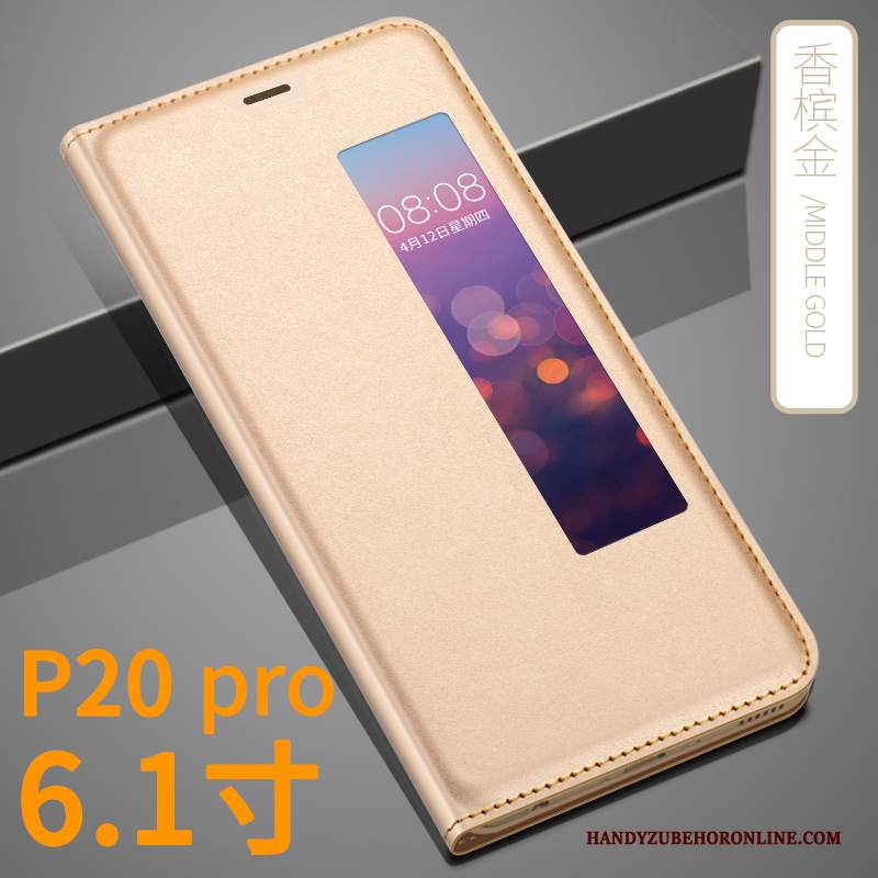 Custodia Huawei P20 Pro Protezione Telefono Oro, Cover Huawei P20 Pro Pelle Tutto Incluso Anti-caduta