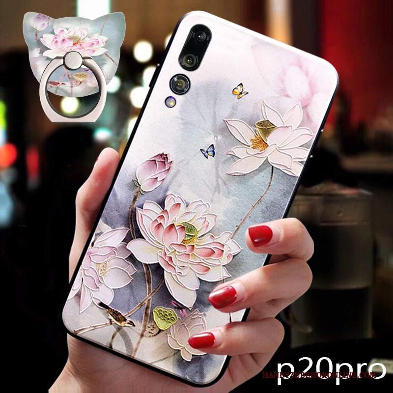 Custodia Huawei P20 Pro Vintage Ornamenti Appesi Fiori, Cover Huawei P20 Pro Protezione Stile Cinese Fiore Di Prugne