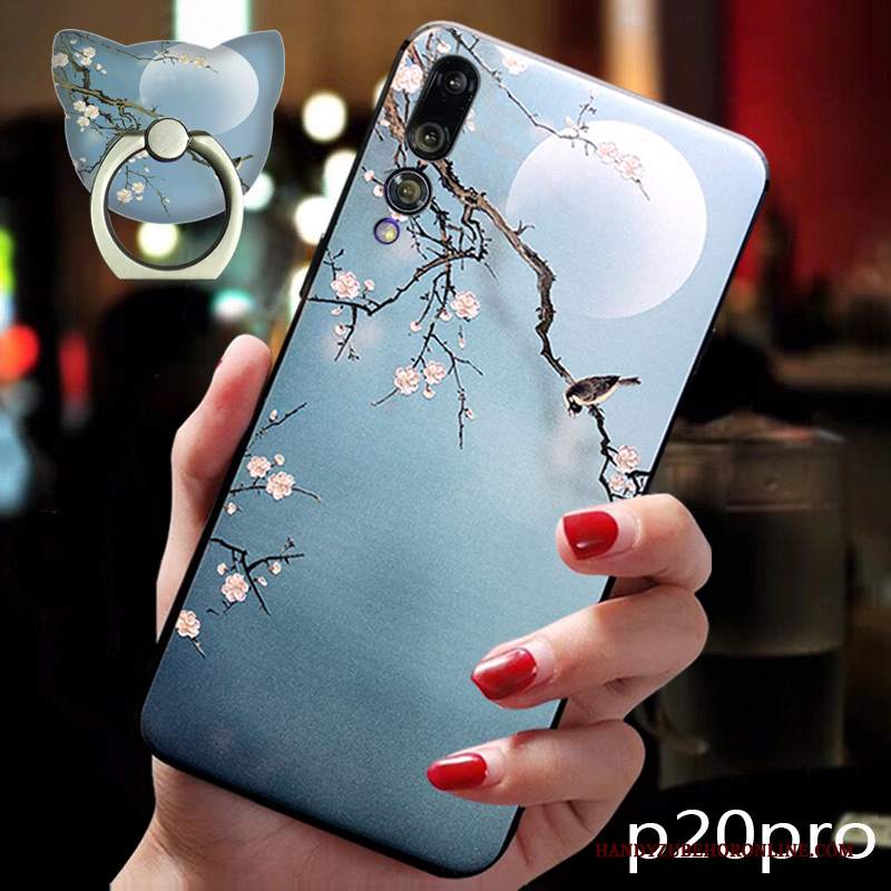 Custodia Huawei P20 Pro Vintage Ornamenti Appesi Fiori, Cover Huawei P20 Pro Protezione Stile Cinese Fiore Di Prugne