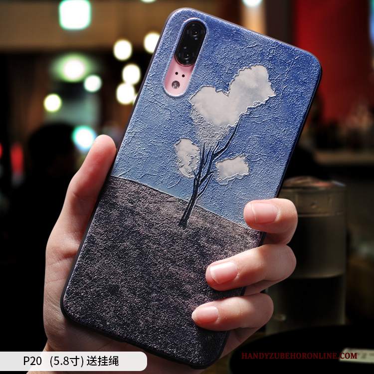 Custodia Huawei P20 Protezione Vento Macchiati, Cover Huawei P20 Creativo Marchio Di Tendenza Chiaro