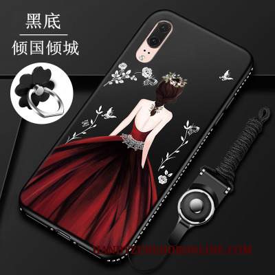 Custodia Huawei P20 Strass Telefono Rosso, Cover Huawei P20 Silicone Tutto Incluso Vetro