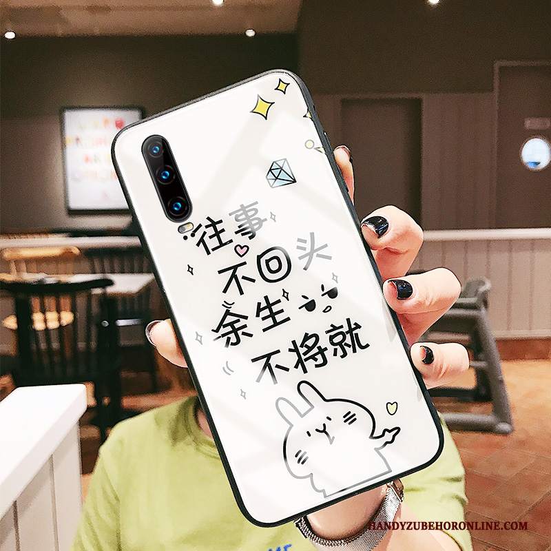 Custodia Huawei P30 Cartone Animato Bianco Anti-caduta, Cover Huawei P30 Protezione Net Redtelefono