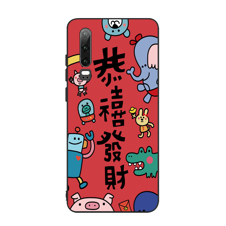 Custodia Huawei P30 Cartone Animato Tutto Incluso Morbido, Cover Huawei P30 Silicone Festivo Bello