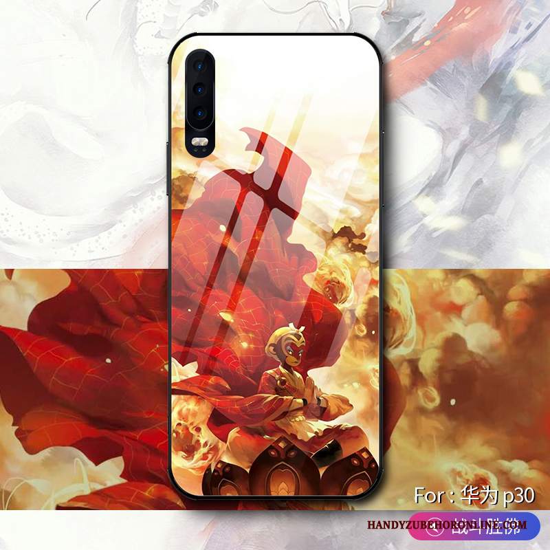 Custodia Huawei P30 Creativo Anti-caduta Marchio Di Tendenza, Cover Huawei P30 Protezione Stile Cinese Verde