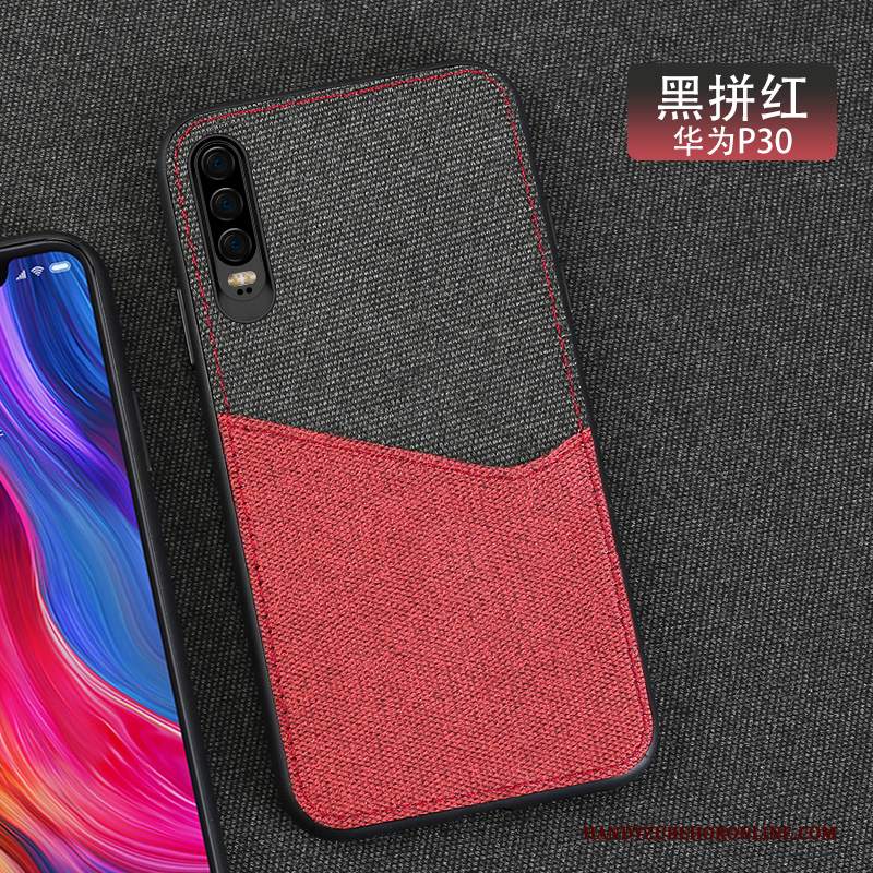 Custodia Huawei P30 Creativo Elegante Panno, Cover Huawei P30 Protezione Affari Magnetico