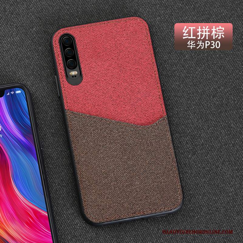 Custodia Huawei P30 Creativo Elegante Panno, Cover Huawei P30 Protezione Affari Magnetico