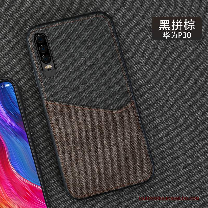 Custodia Huawei P30 Creativo Elegante Panno, Cover Huawei P30 Protezione Affari Magnetico