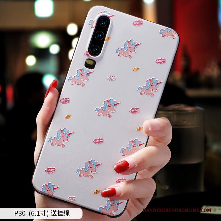 Custodia Huawei P30 Creativo Marchio Di Tendenza Net Red, Cover Huawei P30 Silicone Telefono Sottile