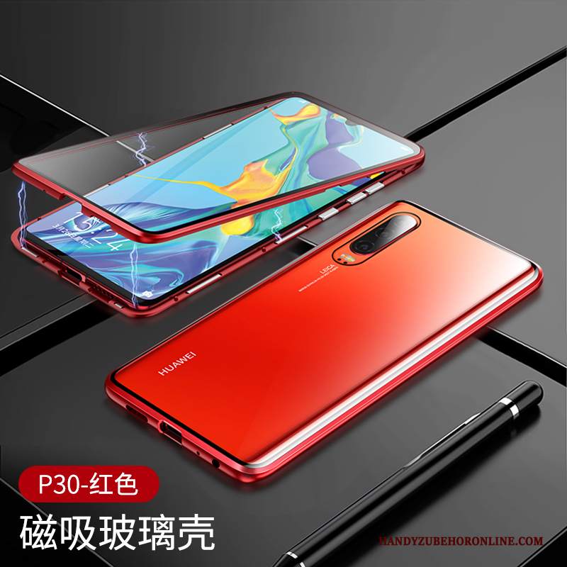 Custodia Huawei P30 Creativo Rosso Sottile, Cover Huawei P30 Protezione High End Tutto Incluso