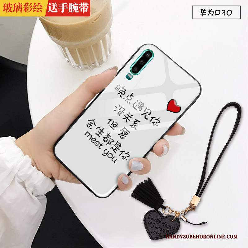 Custodia Huawei P30 Creativo Specchio Vetro, Cover Huawei P30 Protezione Leggere Marchio Di Tendenza