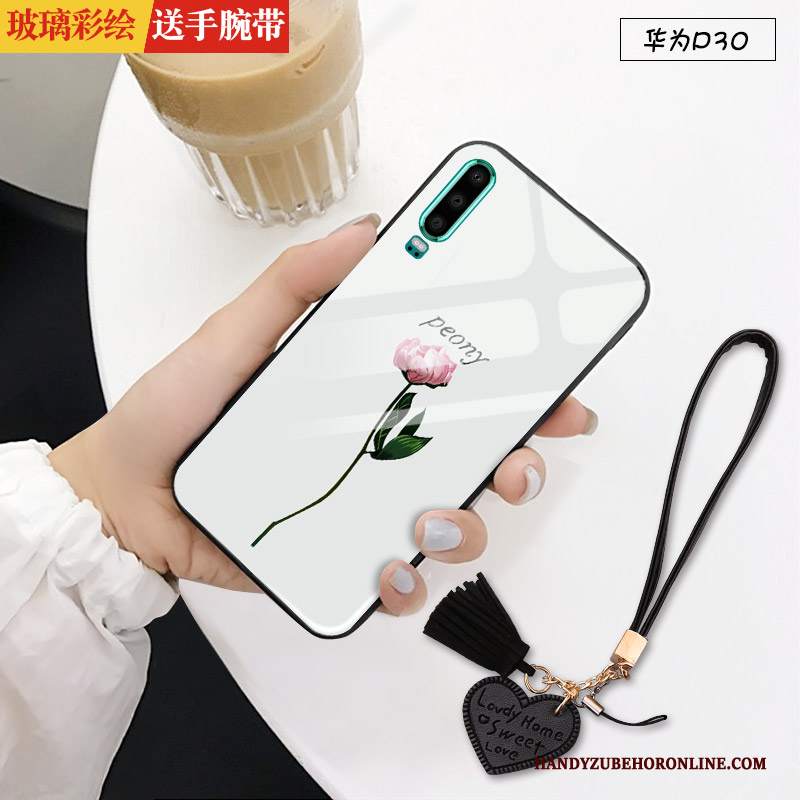 Custodia Huawei P30 Creativo Specchio Vetro, Cover Huawei P30 Protezione Leggere Marchio Di Tendenza