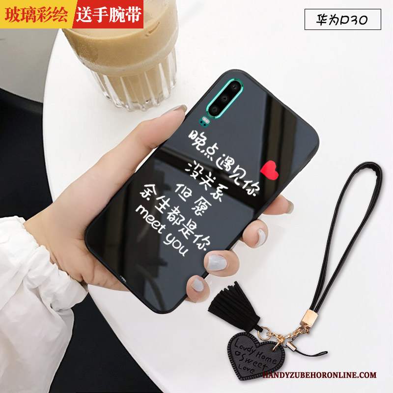 Custodia Huawei P30 Creativo Specchio Vetro, Cover Huawei P30 Protezione Leggere Marchio Di Tendenza