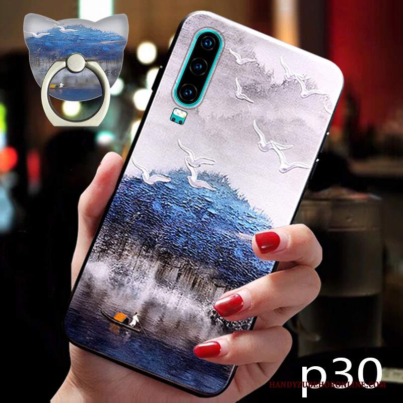 Custodia Huawei P30 Creativo Tendenza Di Personalità, Cover Huawei P30 Silicone Telefono Anti-caduta