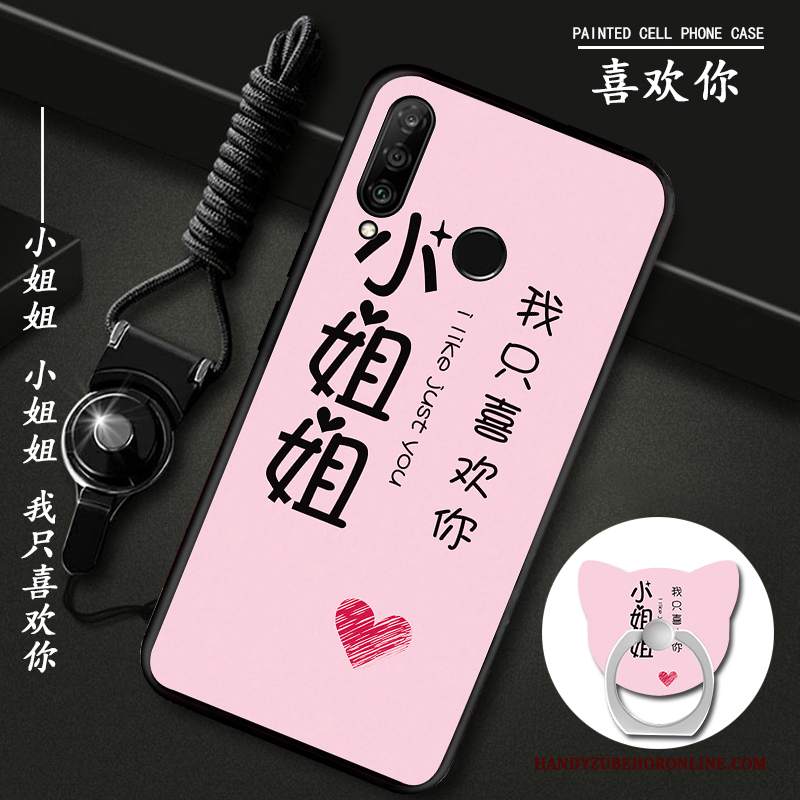 Custodia Huawei P30 Lite Cartone Animato Rosa Di Personalità, Cover Huawei P30 Lite Protezione Anti-caduta Bello