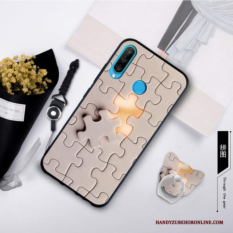 Custodia Huawei P30 Lite Creativo Grigio Morbido, Cover Huawei P30 Lite Tendenzatelefono