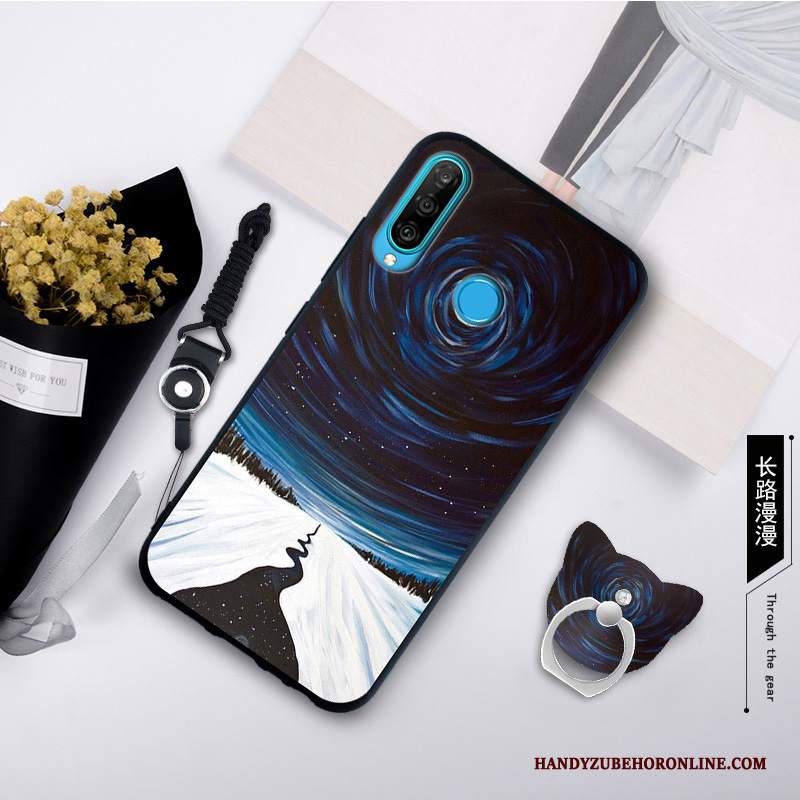 Custodia Huawei P30 Lite Creativo Grigio Morbido, Cover Huawei P30 Lite Tendenzatelefono